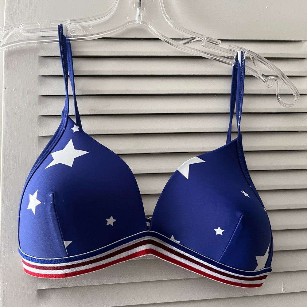 No Boundaries Blue Star Striped Swim top or Bra, Size 7-9 (M)
